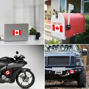 Canada Flag Stickers 4" x 2.5" Vinyl Decals, Pack of 4