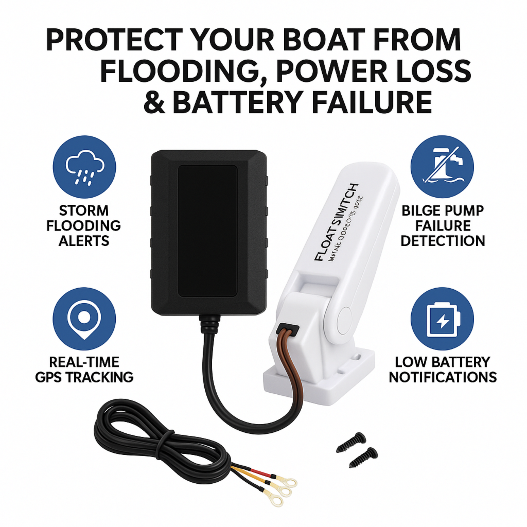 GV57 Waterproof Marine GPS Tracker - Bilge Float Switch & Theft Alert