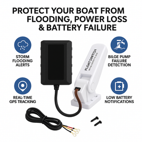 Marine & Motorcycle GPS Tracker | Waterproof with Bilge Float Switch Alerts