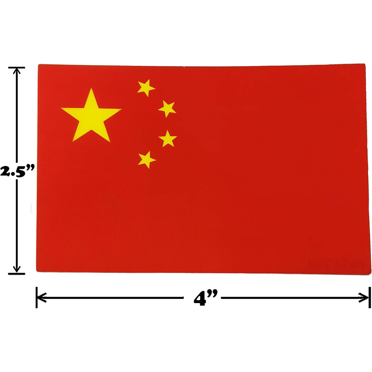 China Flag Stickers 4" x 2.5" Vinyl Decals, Pack of 4