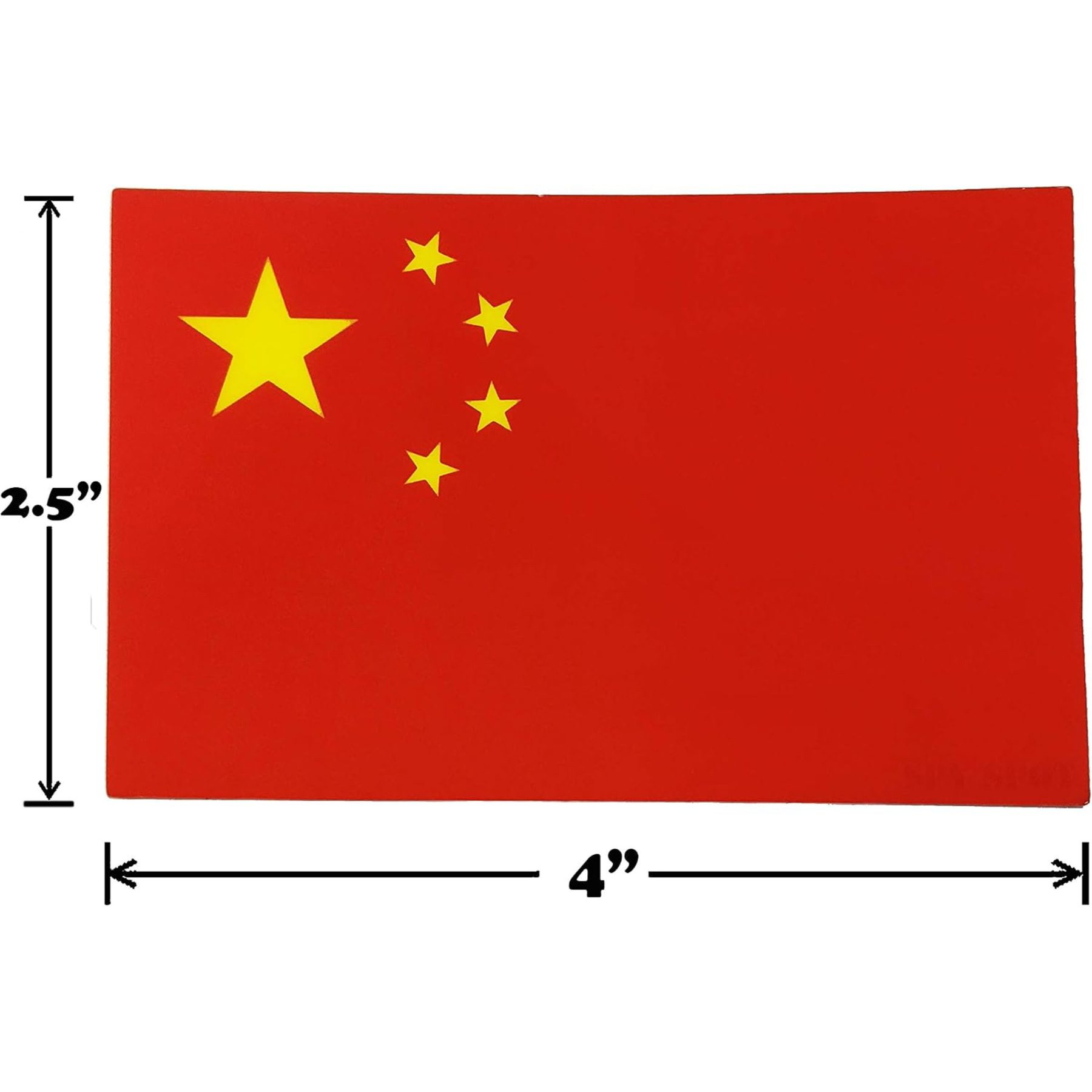 China Flag Stickers 4" x 2.5" Vinyl Decals, Pack of 4
