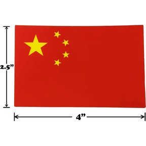 China Flag Stickers 4" x 2.5" Vinyl Decals, Pack of 4