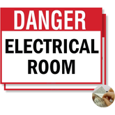 Danger Electrical Stickers, 4" x 3" Vinyl Safety Label, Pack of 2