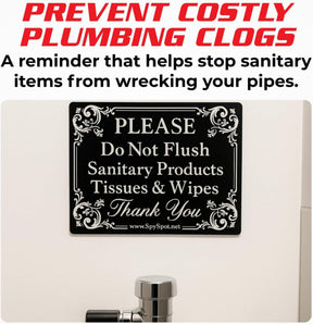 Do Not Flush Sign Stickers - 4"x3" Bathroom Decals - Pack of 2