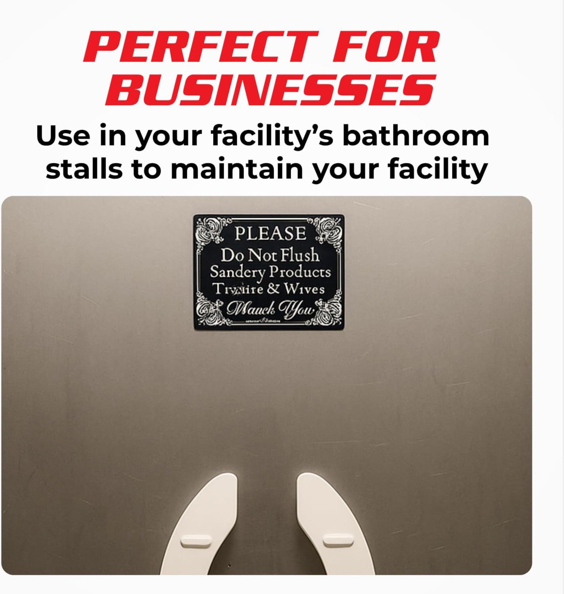 Do Not Flush Sign Stickers - 4"x3" Bathroom Decals - Pack of 2