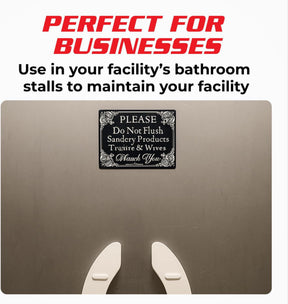 Do Not Flush Sign Stickers - 4"x3" Bathroom Decals - Pack of 2