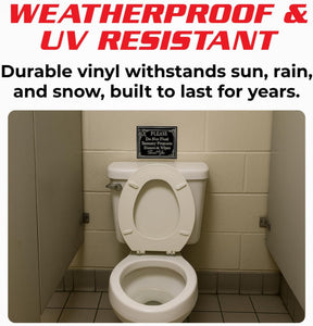 Do Not Flush Sign Stickers - 4"x3" Bathroom Decals - Pack of 2