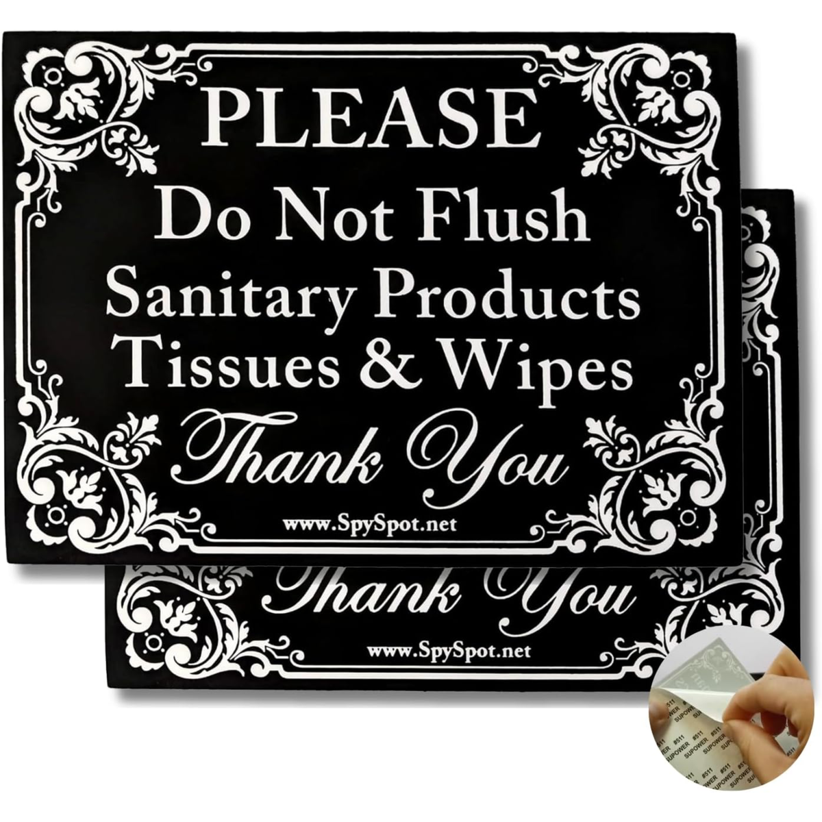 Do Not Flush Sign Stickers - 4"x3" Bathroom Decals - Pack of 2