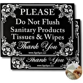 Do Not Flush Sign Stickers - 4"x3" Bathroom Decals - Pack of 2