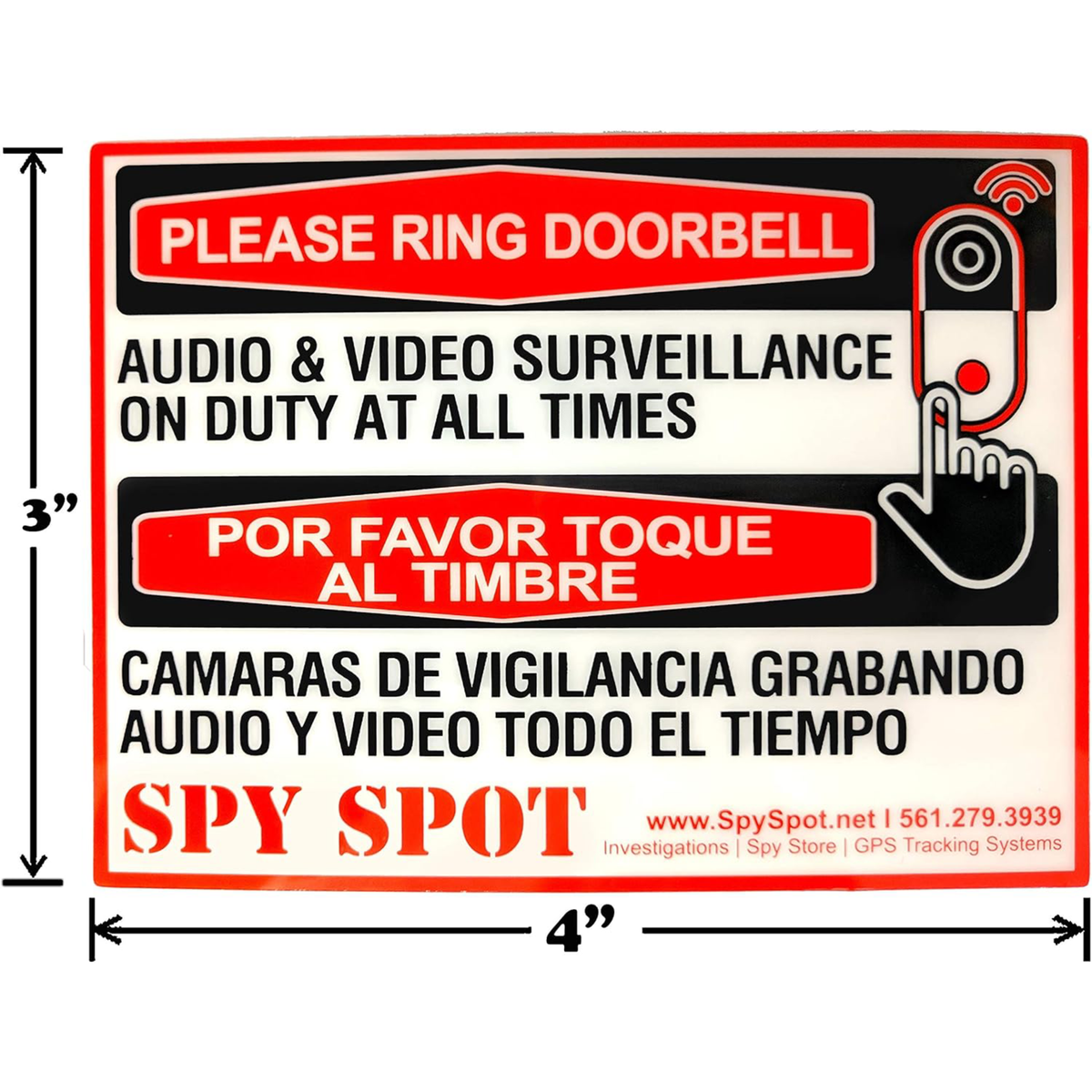 Doorbell Ring Reminder Stickers 2 Pack - Weatherproof Vinyl Signs