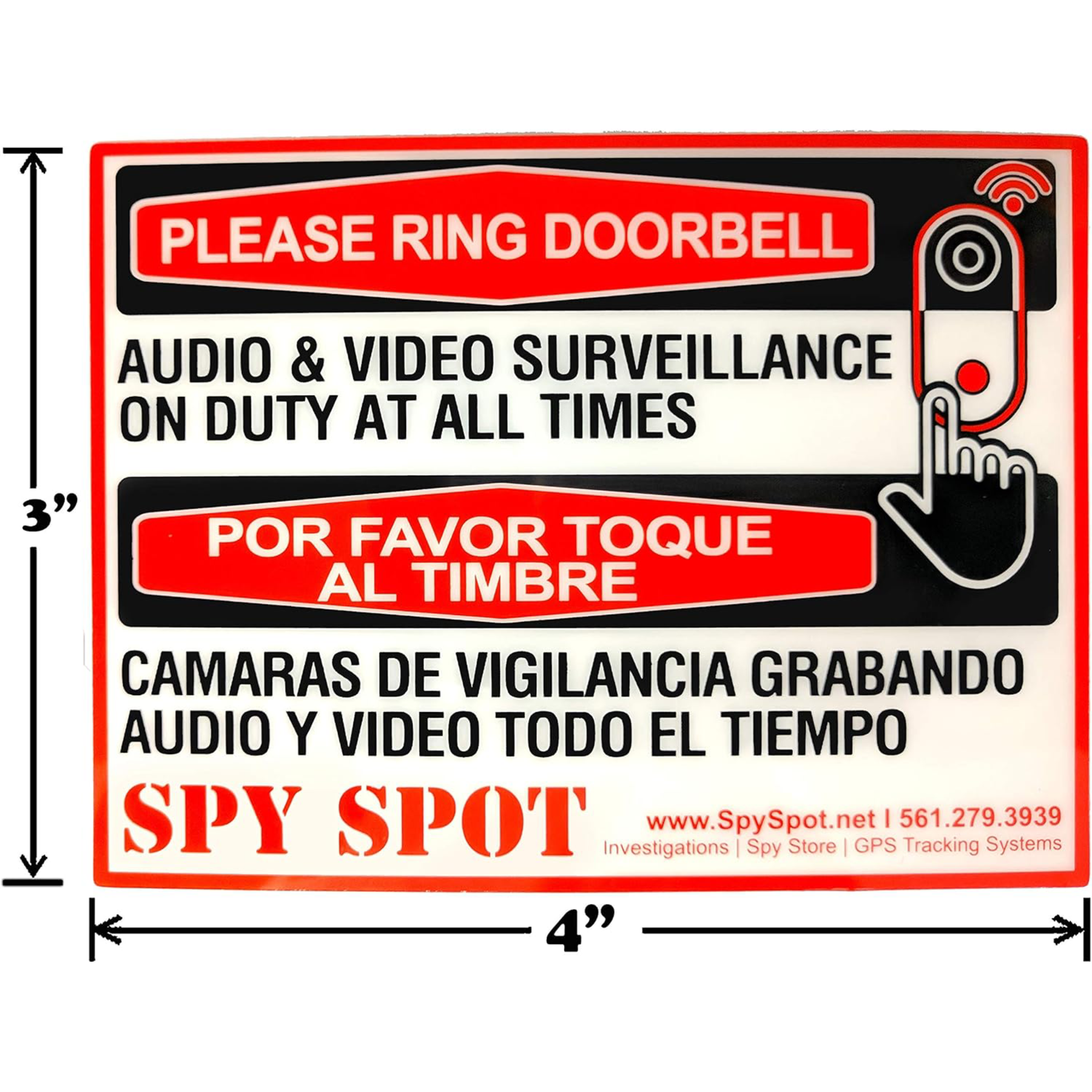 Doorbell Ring Reminder Stickers 2 Pack - Weatherproof Vinyl Signs