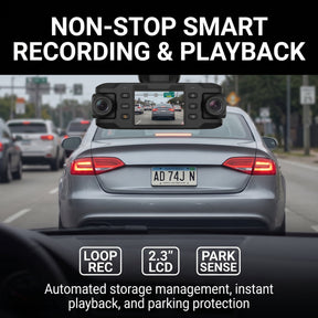 Dual Lens Dash Cam - Front & Interior, G-Sensor, Loop Record