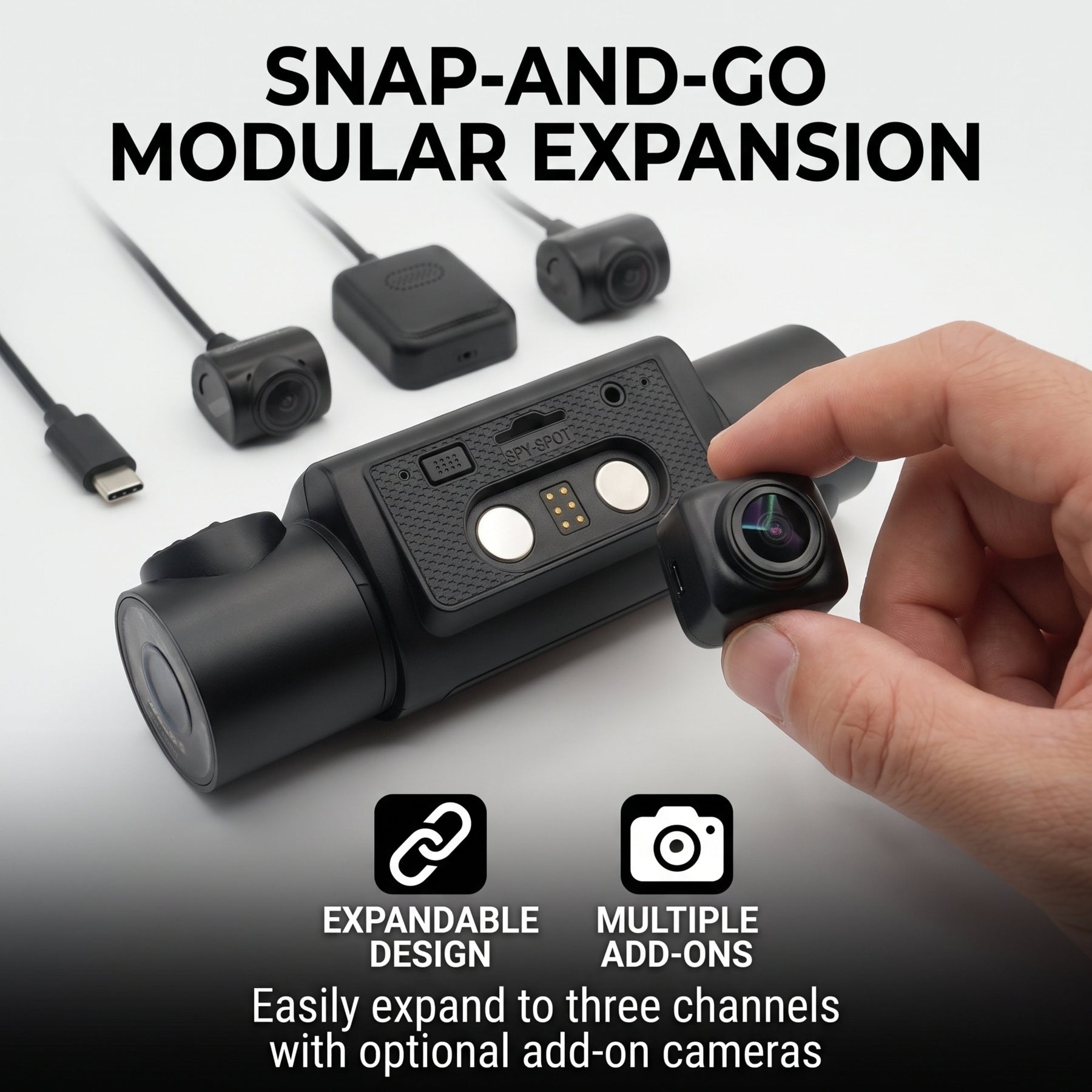 Dual Lens Dash Cam - Front & Interior, G-Sensor, Loop Record