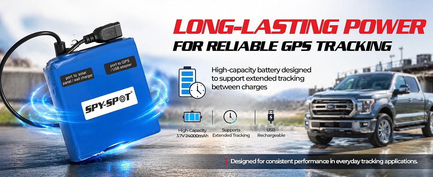 Extended Slim Battery for GL320MG GPS Trackers, 24000mAh