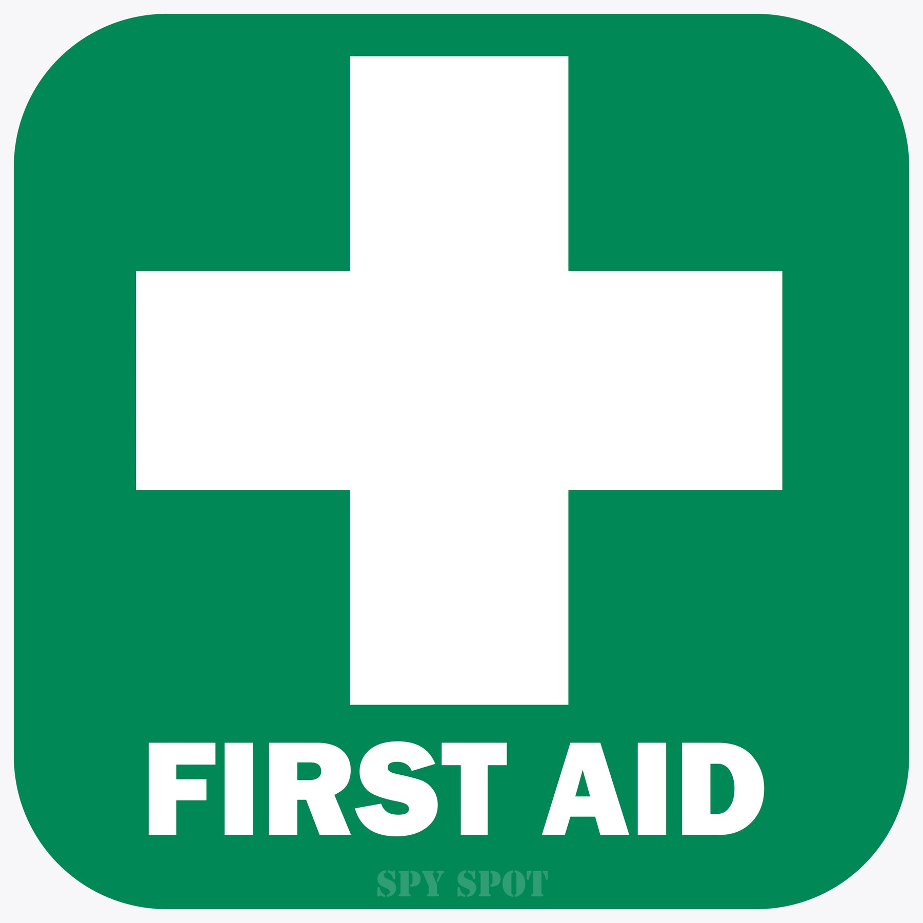 Green First Aid 4 Pack, 3.5 x 3.5 Water Resistant Heavy Duty Sickers