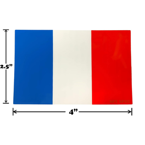 France Flag Stickers 4" x 2.5" Vinyl Decals, Pack of 4