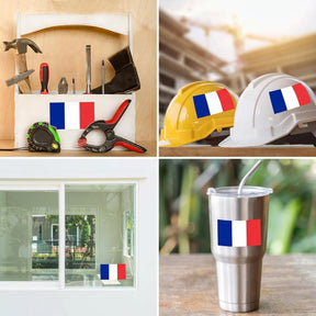 France Flag Stickers 4" x 2.5" Vinyl Decals, Pack of 4