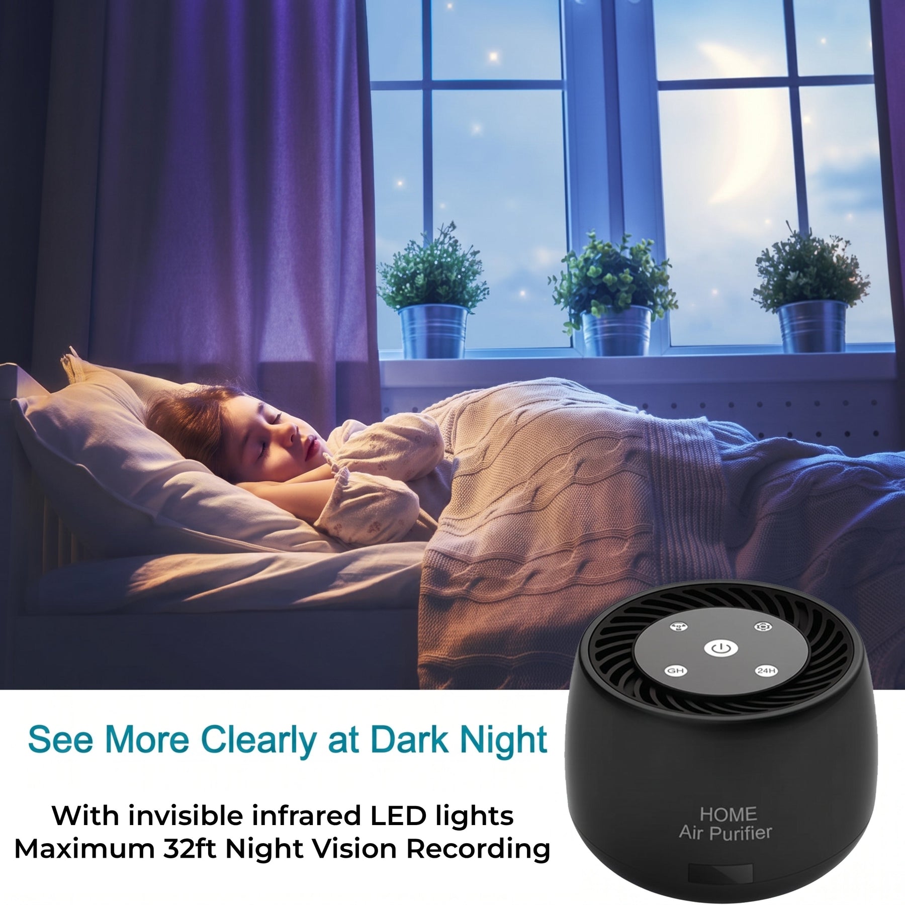 WiFi Hidden Camera Air Purifier - 1080P, Night Vision