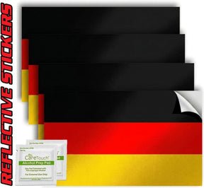 Germany Flag Stickers 4" x 2.5" Vinyl Decals, Pack of 4