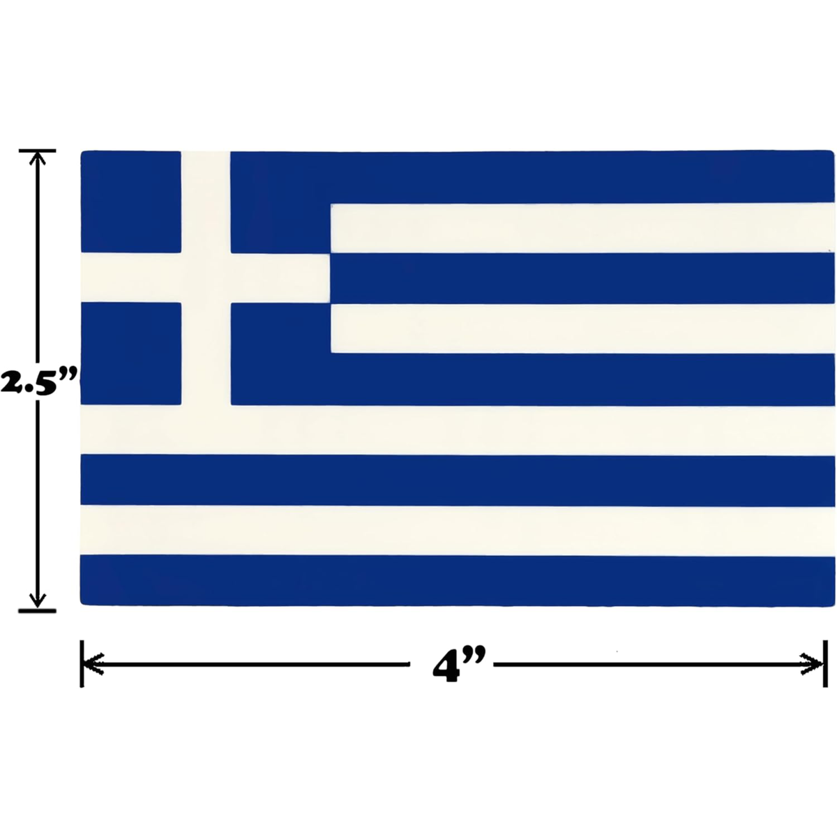 Greece Flag Stickers 4" x 2.5" Vinyl Decals, Pack of 4