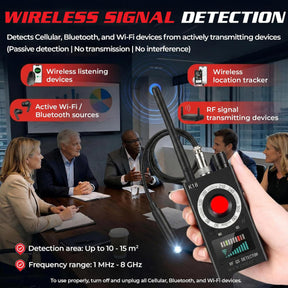Hidden Camera Detector, RF Bug Detector, Spy Devices Finder, Black
