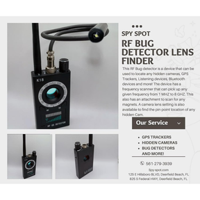 Hidden Camera Detector, RF Bug Detector, Spy Devices Finder, Black