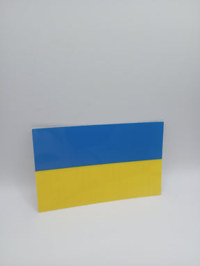 Spy Spot Ukraine Flag Set of 4 Vinyl Decal 4" x 2.5" Weatherproof Stickers