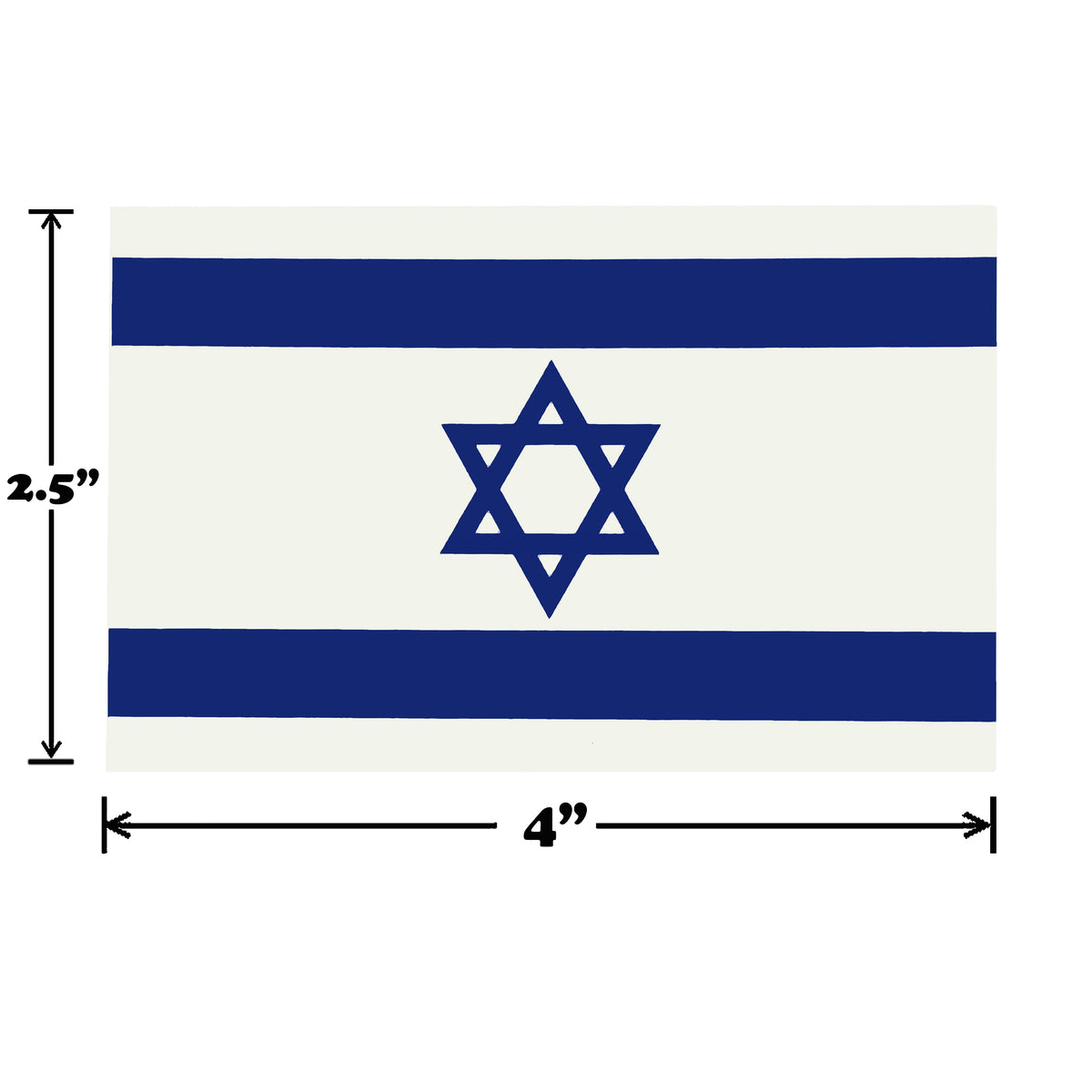 Spy Spot Israel Flag Vinyl Sticker Decal 4" x 2.5" Weatherproof UV Resistant Laminate Professional Quality Set of 4