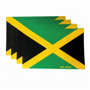Jamaica Flag Stickers 4" x 2.5" Vinyl Decals, Pack of 4