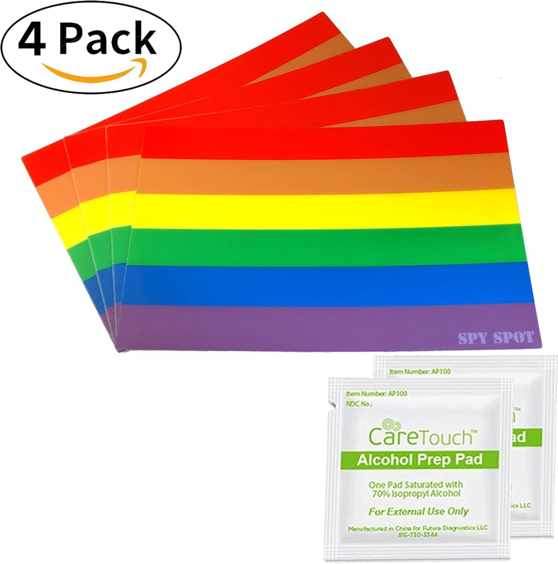 LGBTQ+ Rainbow Flag Stickers 4" x 2.5" Vinyl Decals, Pack of 4