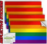 LGBTQ+ Rainbow Flag Stickers 4" x 2.5" Vinyl Decals, Pack of 4