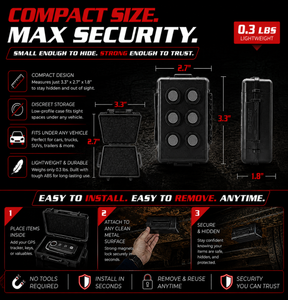 Large Magnetic GPS Tracker Case - Weatherproof Mount Box