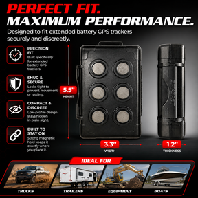 Large Magnetic GPS Tracker Case - Weatherproof Mount Box