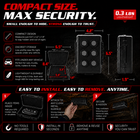 Large Magnetic GPS Tracker Case - Weatherproof Mount Box