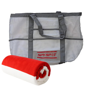 Mesh Tote Bag & Beach Towel Bundle, Quick-Dry, Gray