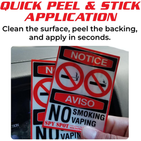 No Smoking No Vaping Stickers, 3" x 4" Vinyl Decals, Pack of 2