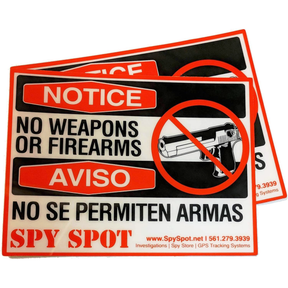 No Weapons or Firearms Allowed Warning Signs Pack of 2 - 4" x 3"