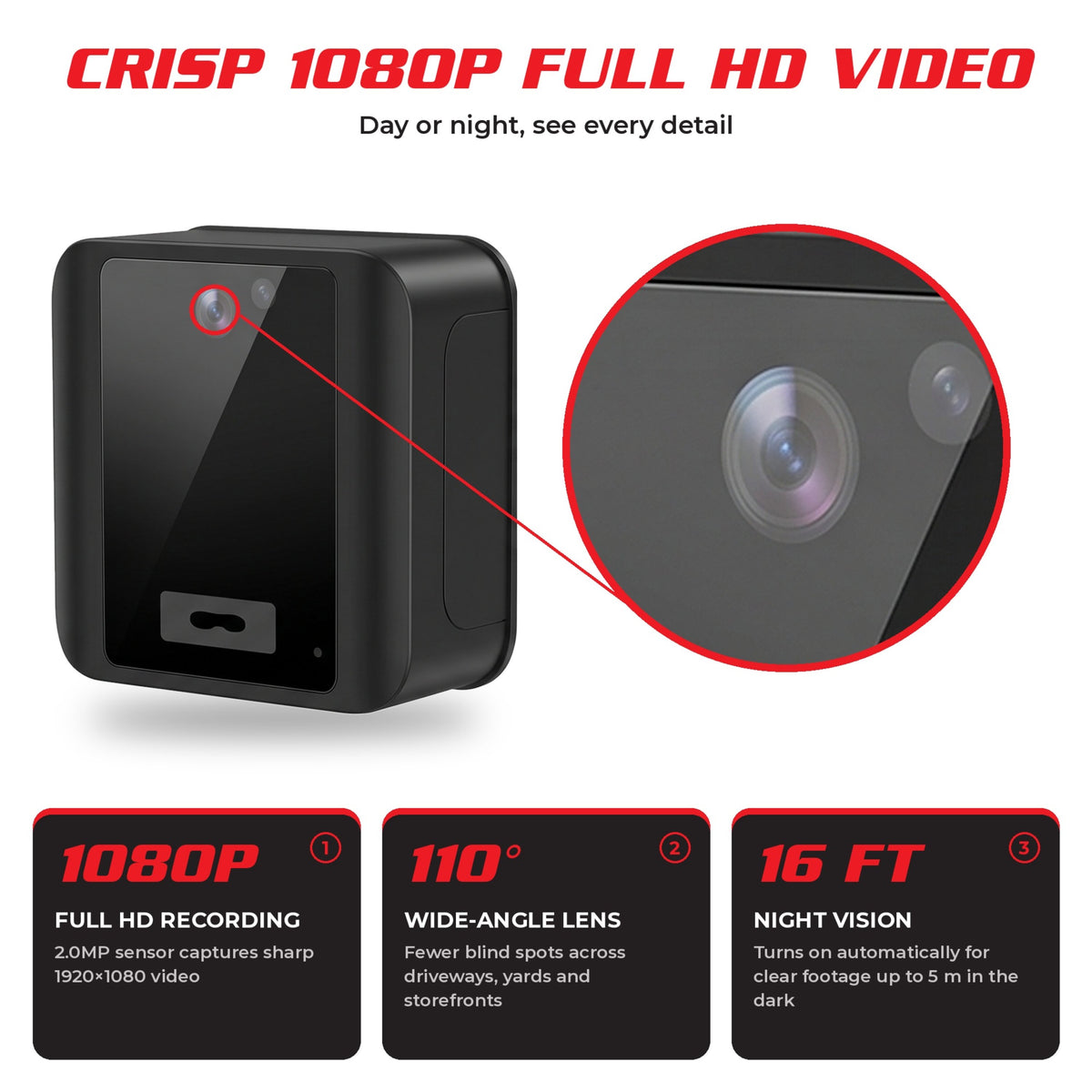 Outdoor WiFi Security Camera 1080P - Night Vision, Two-Way Audio