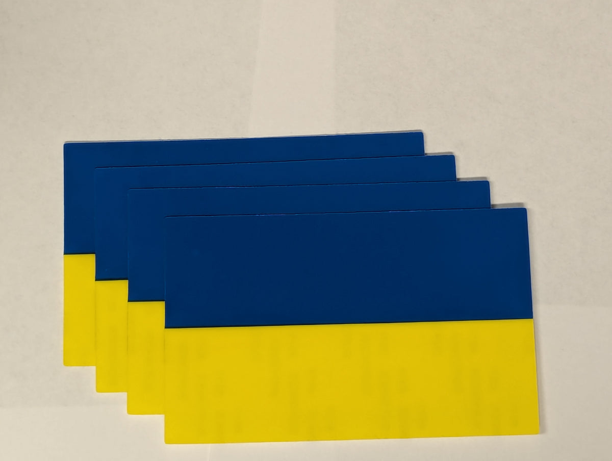 Spy Spot Ukraine Flag Set of 4 Vinyl Decal 4" x 2.5" Weatherproof Stickers