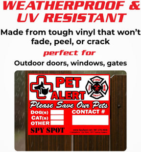 Pet Alert Stickers for Emergency Rescue, 4" x 3", Pack of 6