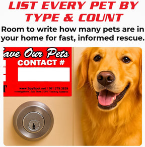 Pet Alert Stickers for Emergency Rescue, 4" x 3", Pack of 6