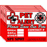 Pet Alert Stickers for Emergency Rescue, 4" x 3", Pack of 6