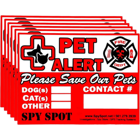 Pet Alert Stickers for Emergency Rescue, 4" x 3", Pack of 6
