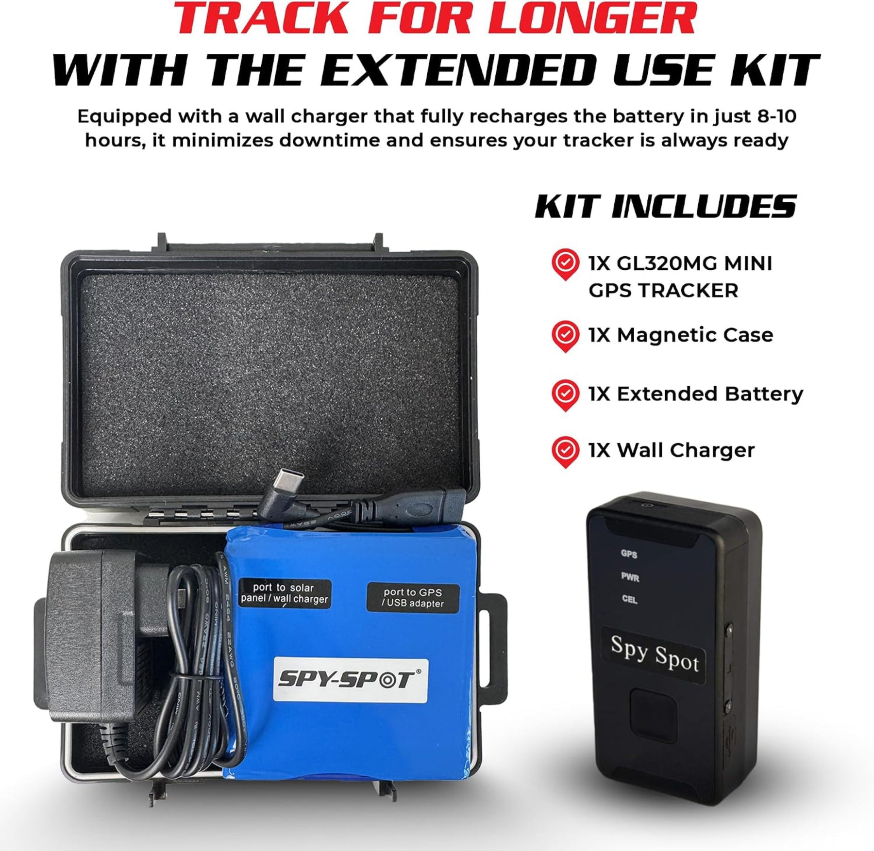 Portable GPS Tracking Kit - GL320MG 4G LTE GPS Tracker with Magnetic Case & Extended Battery