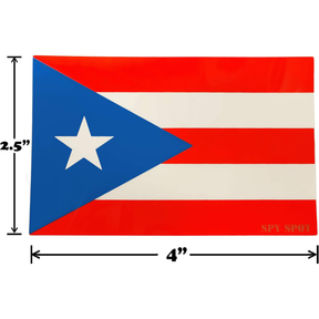 Puerto Rico Flag Stickers 4" x 2.5" Vinyl Decals, Pack of 4