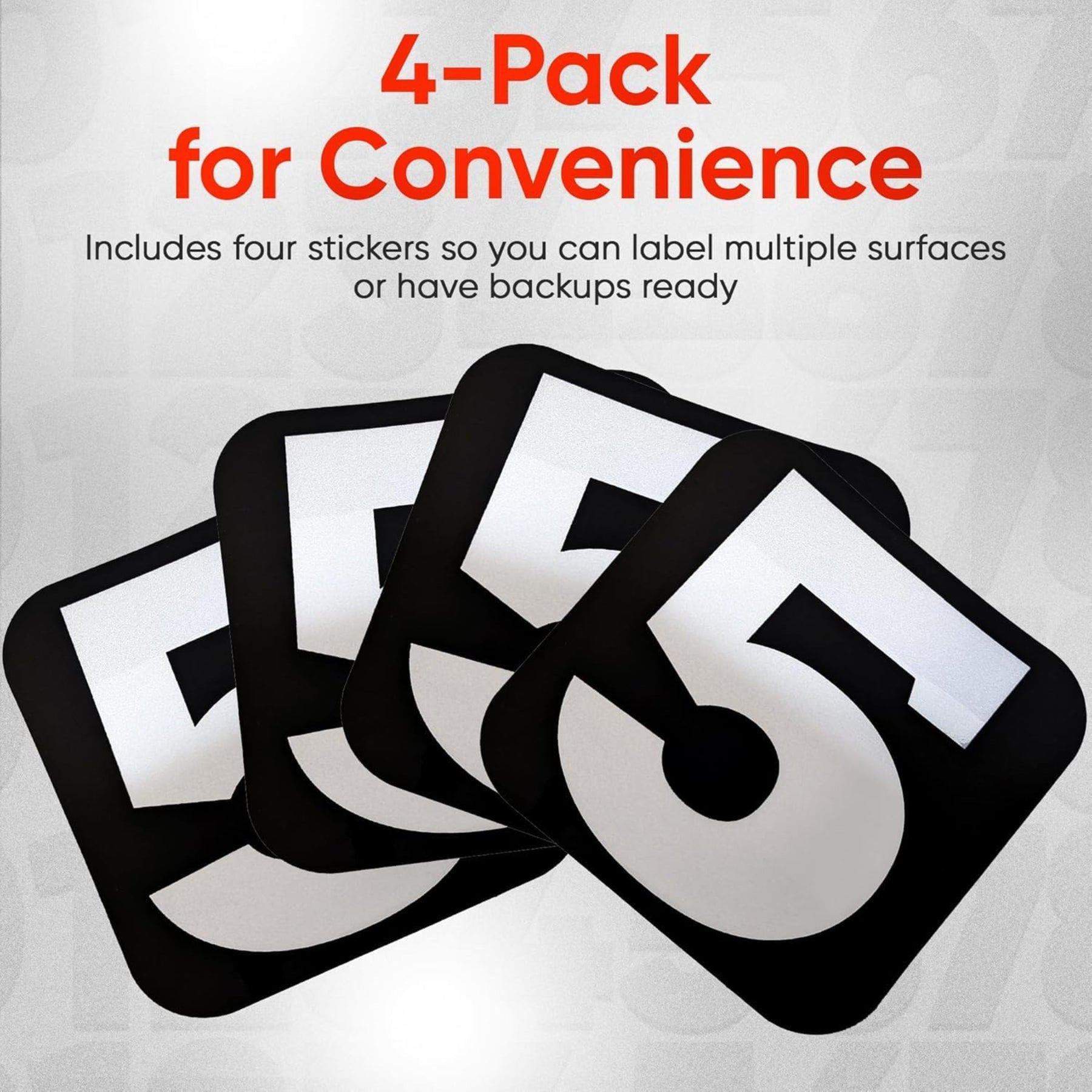 Reflective Mailbox Number Stickers 3.5" x 3.5" - White Vinyl 0-9