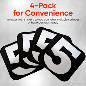 Reflective Mailbox Number Stickers 3.5" x 3.5" - White Vinyl 0-9