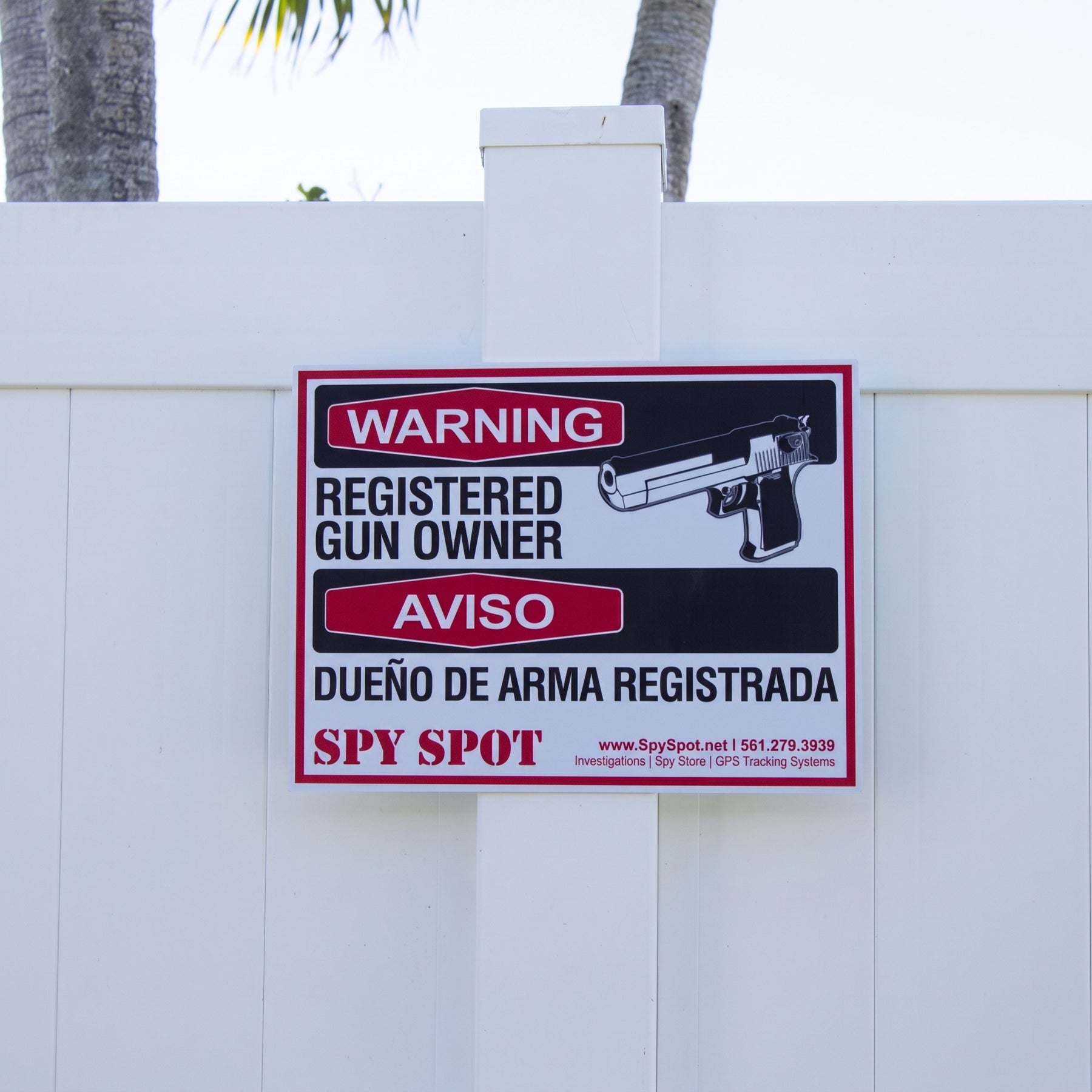 Registered Gun Owner Warning Decals, 15x12" Vinyl, Pack of 2