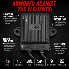 XT60 E-Bike Charging Adapter 12-108V Input USB-A Output 5V/2.4A