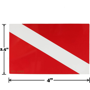 Scuba Diving Flag Stickers 4" x 2.5" Vinyl Decals, Pack of 4